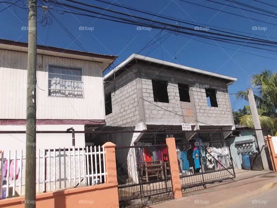 Photo from moving car traveling in Roatan, Honduras