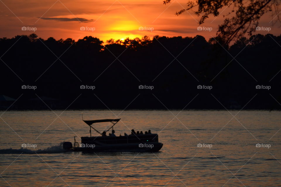 Pontoon Ride at Sunset