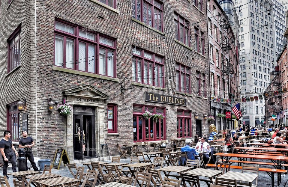 Stone Street, NYC. One of the oldest streets in lower Manhattan Stone Street features some of the best restaurants in New York City. 