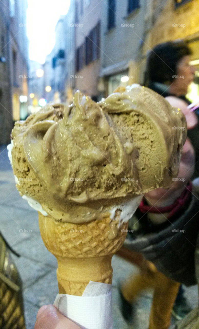 close up of homemade liquorice ice cream from city center