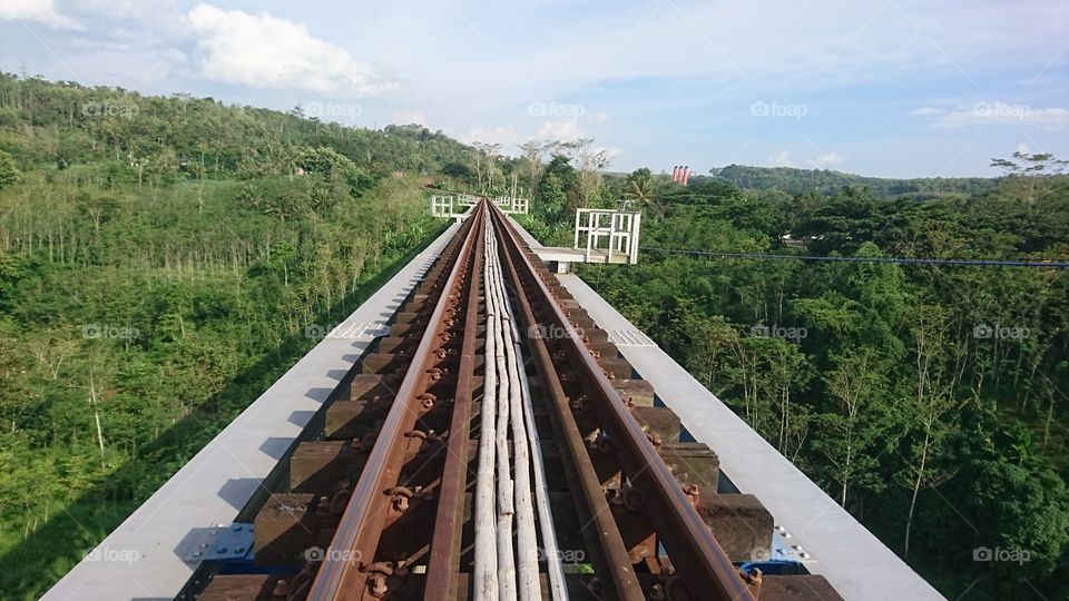 railroad bridge in the mountains