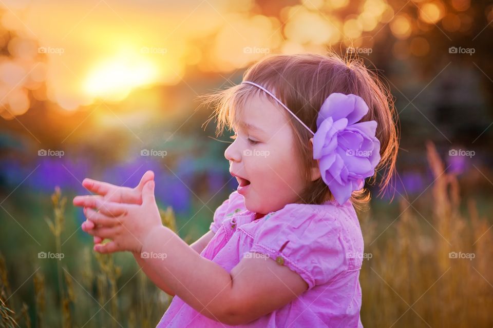 Little girl in sunlight 