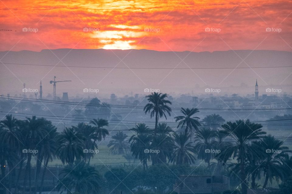 Sunrise moment at Egypt countryside