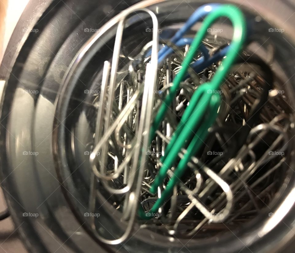 Jar of paper clips 