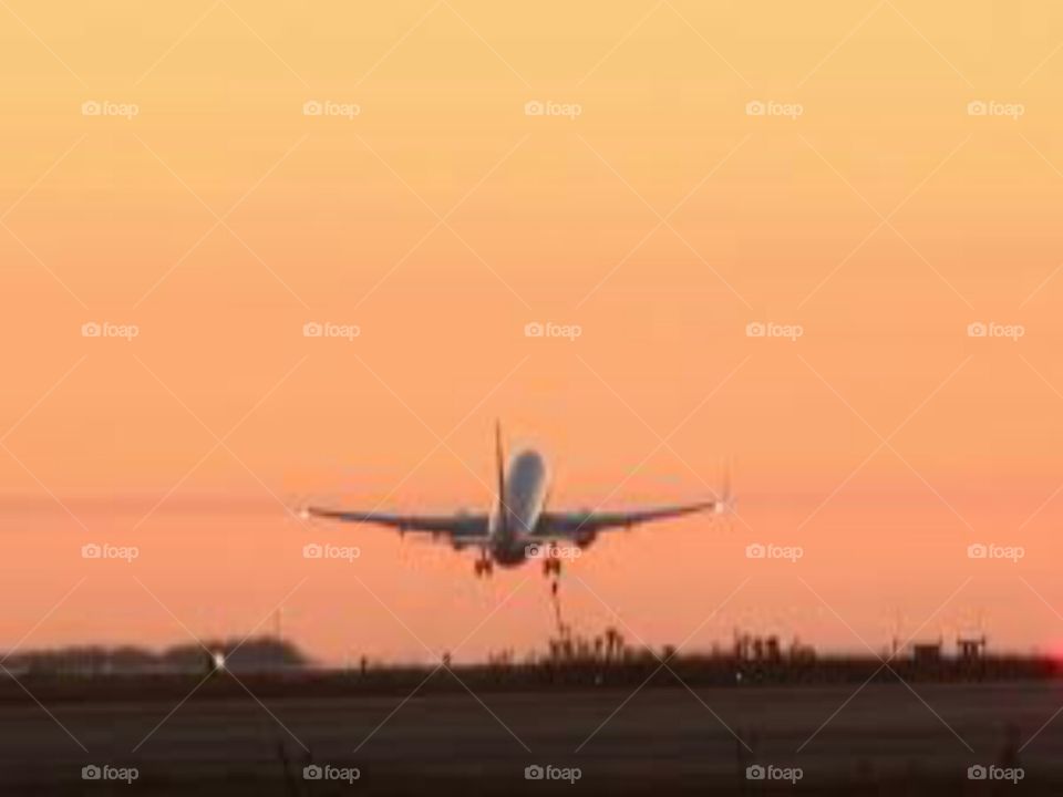 airplane taking off 🛫 at Evening