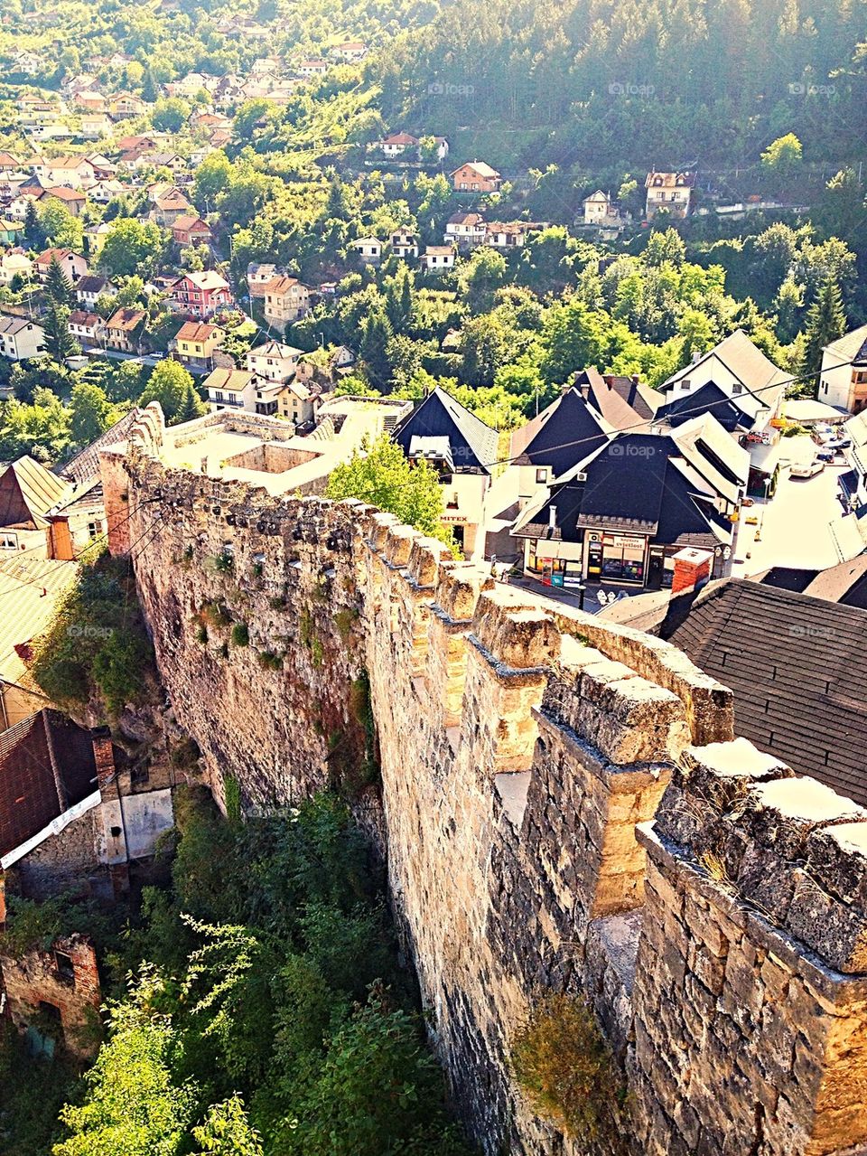 High angle view of fortress