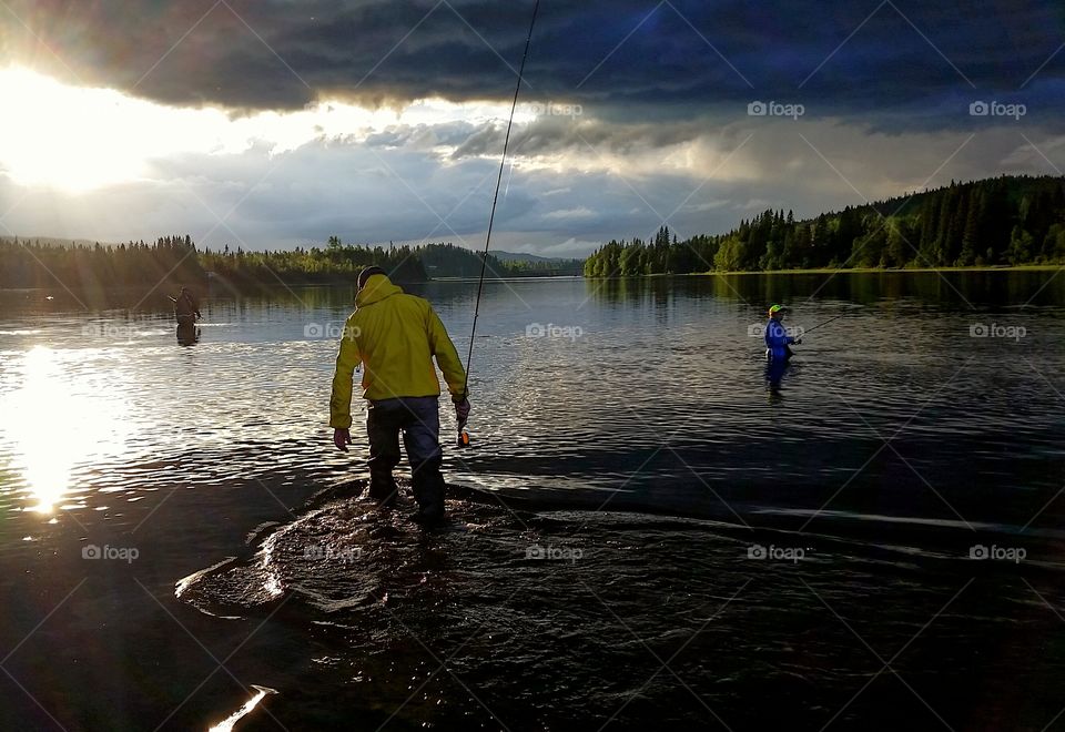 Sunset fishing in storm!. After sunset came the storm!