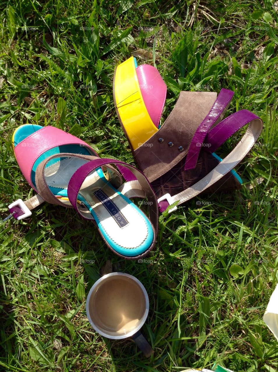 Relaxing shoes on the picnic