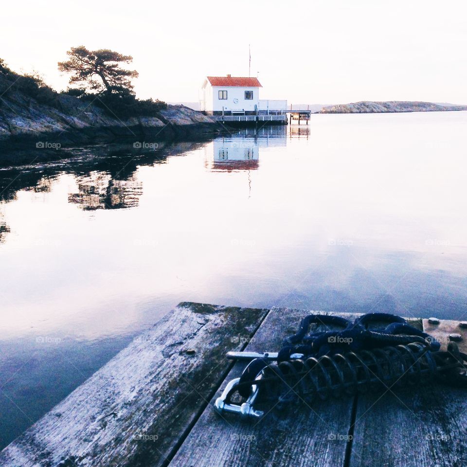 Calm Scandinavian environment . Scandinavian archipelago 