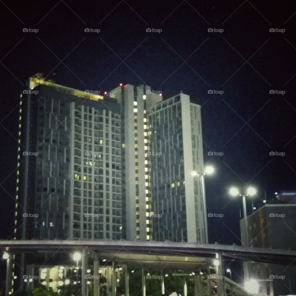 the hotel in the night