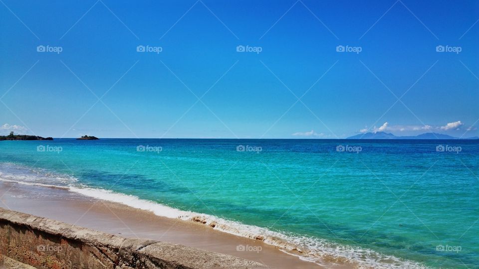 carribean sea.. you can see the island of Montserrat from Antiqua