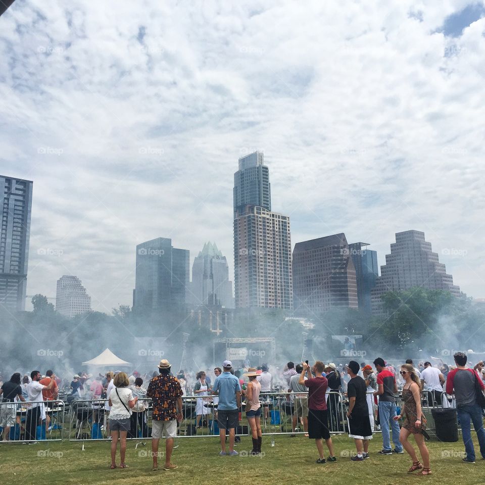 BBQ grills during Austin Food & Wine Festival