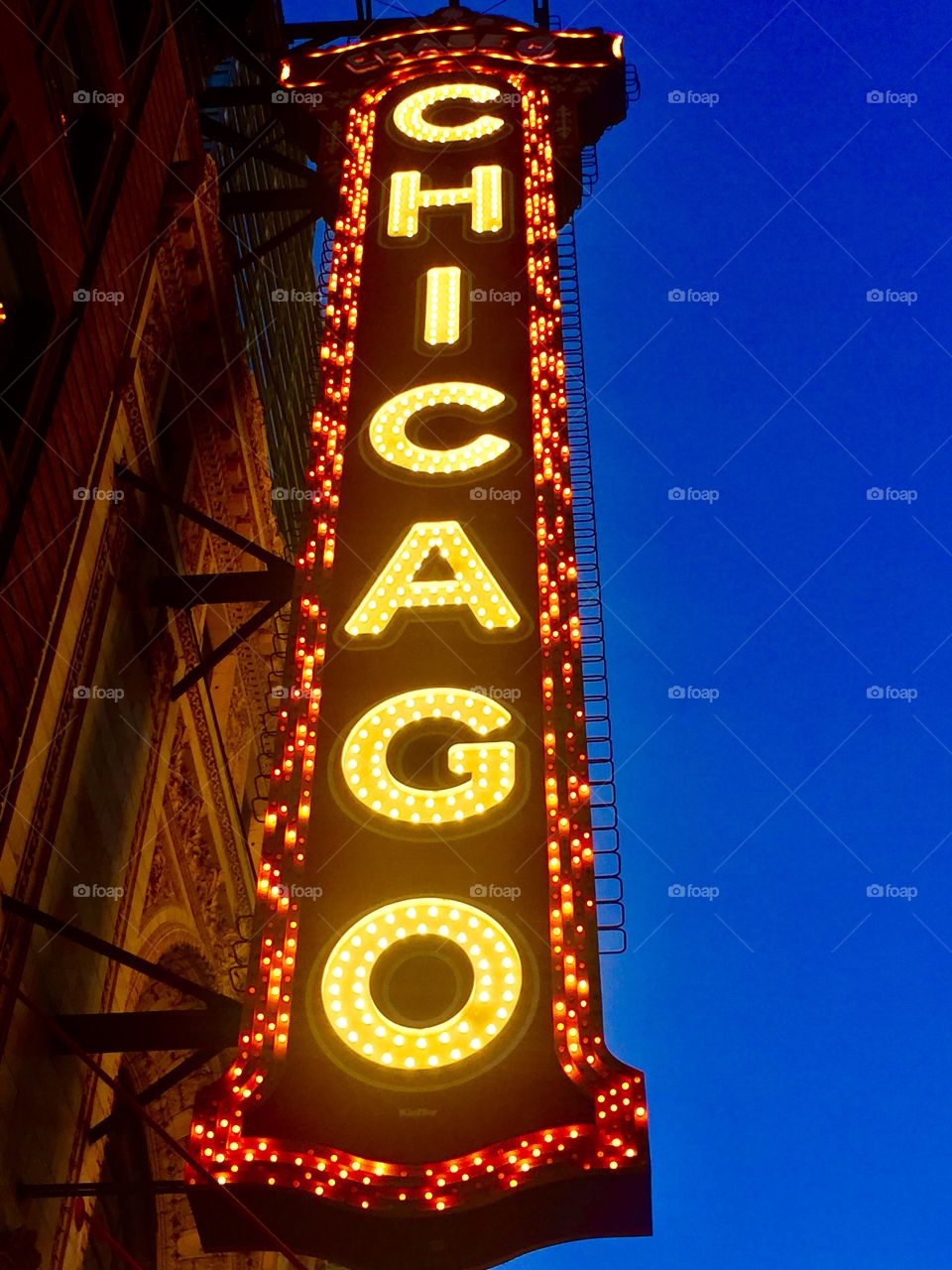 Bright Lights. Chicago Theater.  Chicago, Illinois 