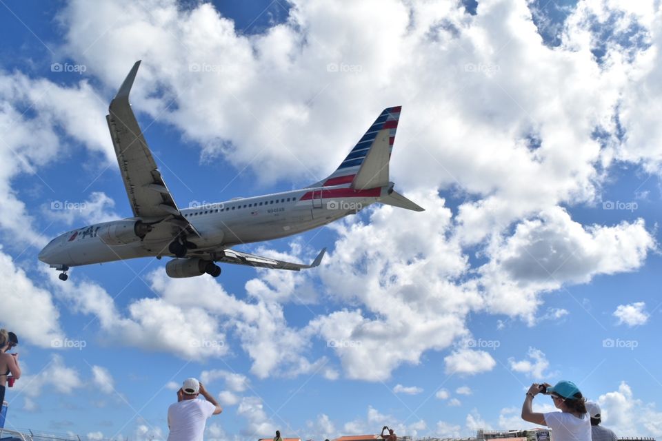 Airplane landing Sunset Beach St Maarten