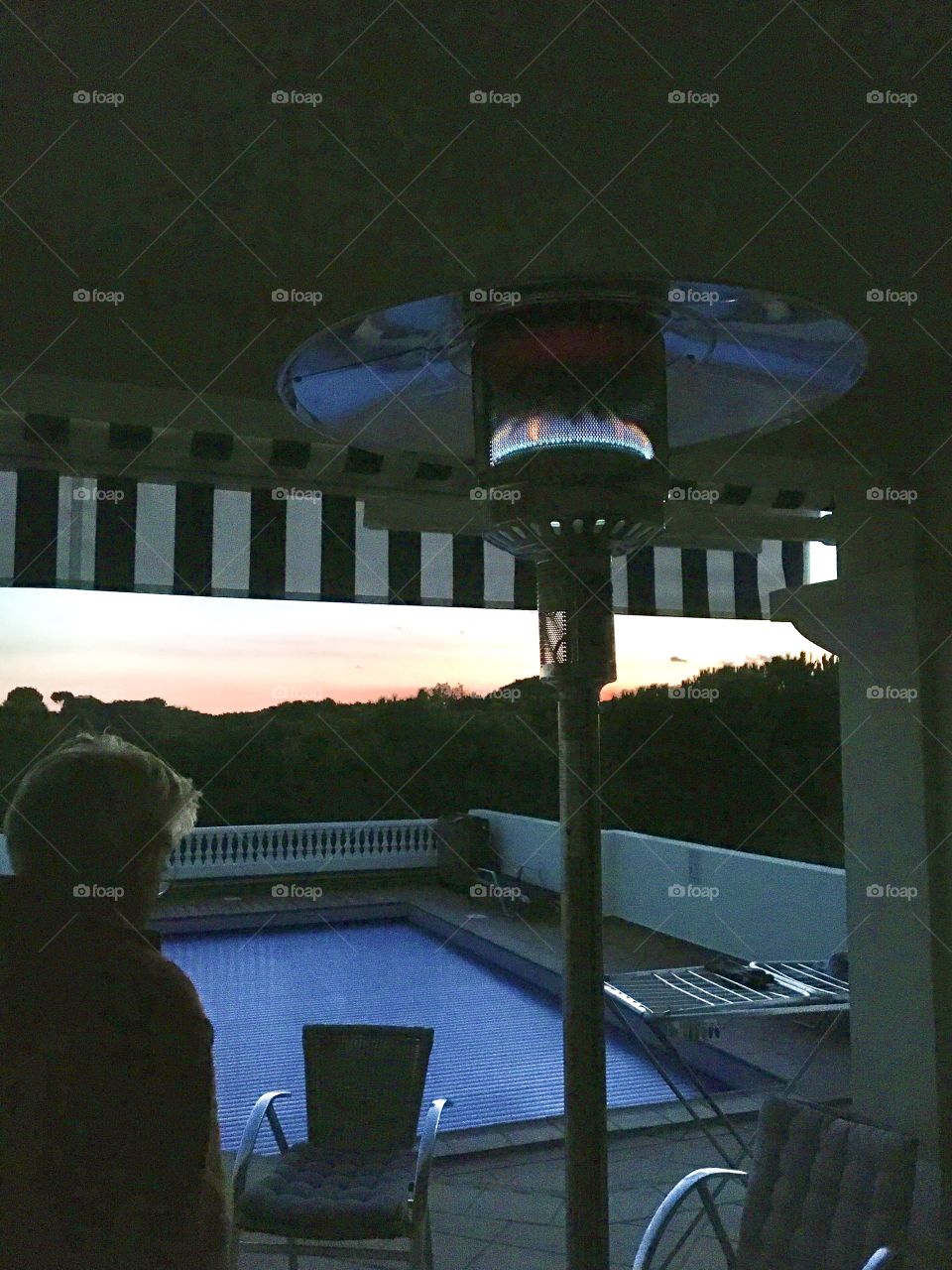 Evening time on a terrace