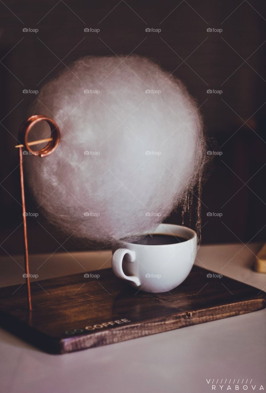 Кофе со сладкой ватой