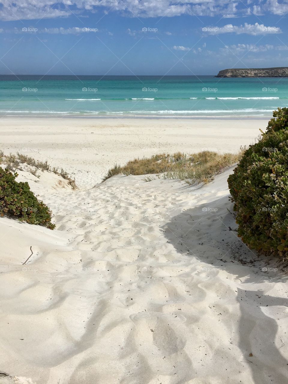 Seashore hiking trail at remote location in coffin bay national park south Australia 