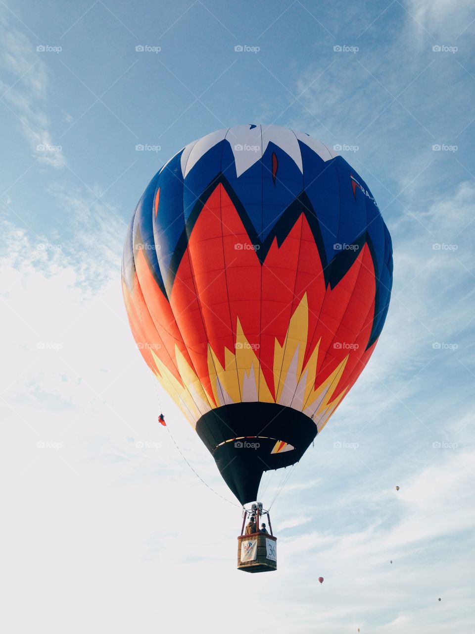 Low angle view of hot air balloon