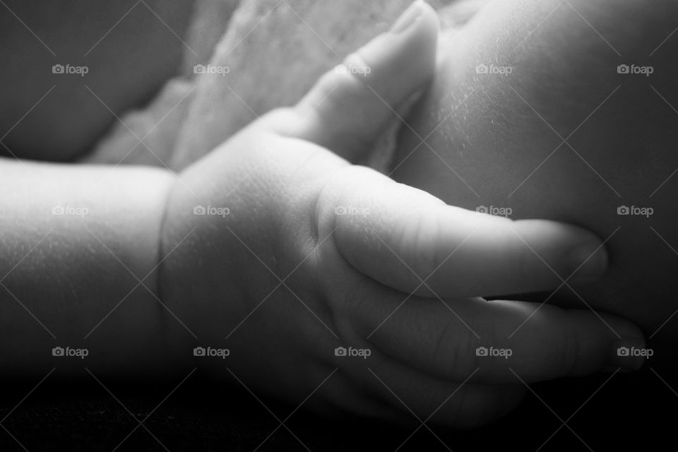 Close-up of newborn hand