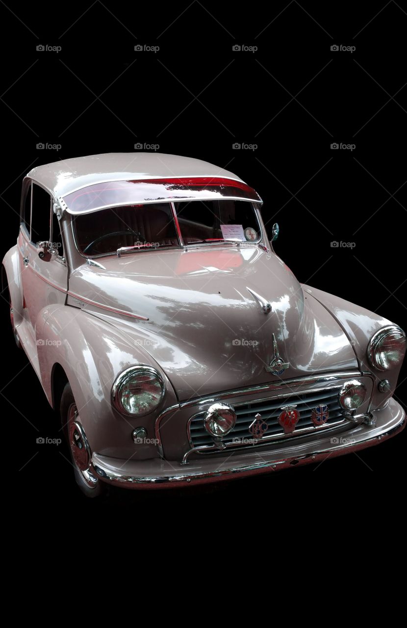 vintage Morris isolated on black