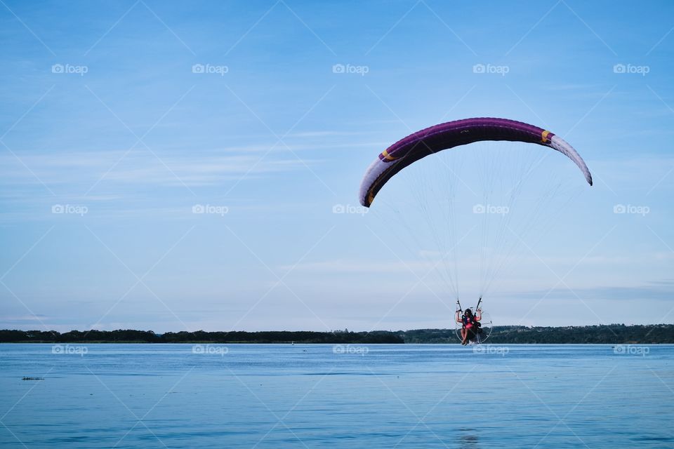 flying on a paraglider