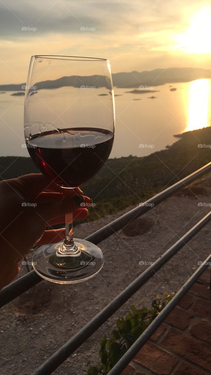 glass of wine with a view