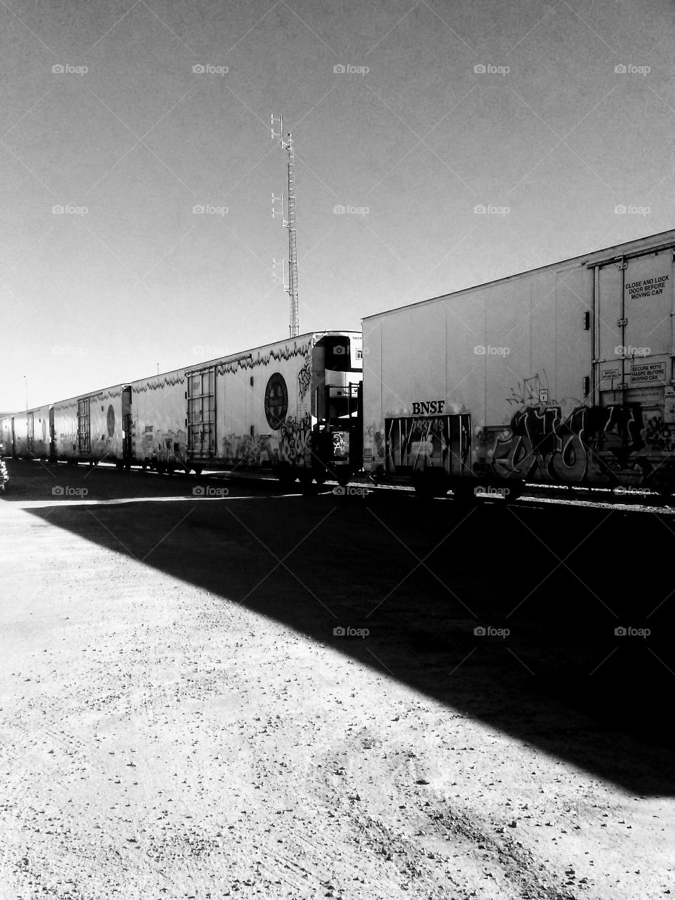 train graffiti black and white