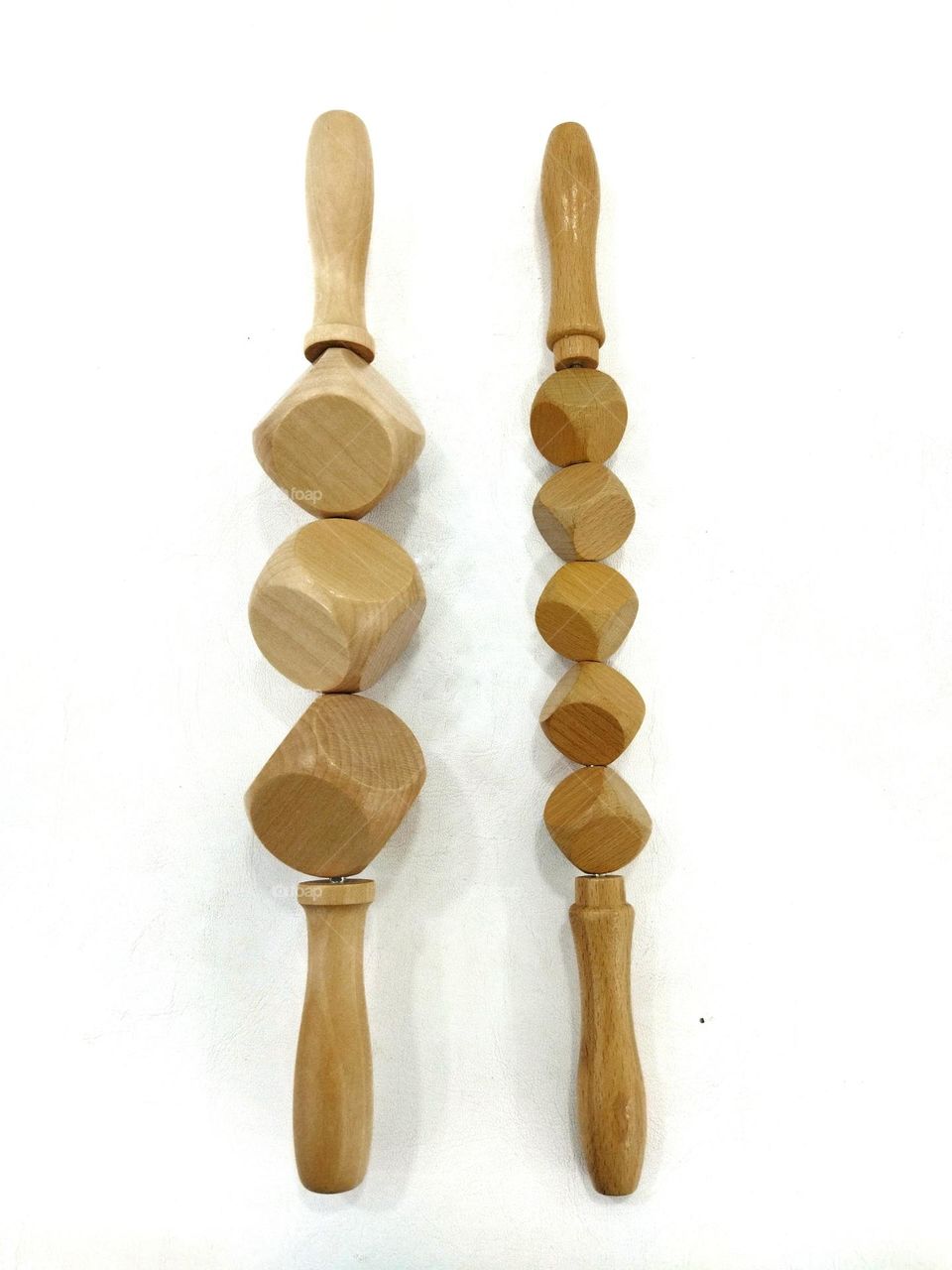 Wooden massage tools to stimulate the lymphatic system and improve circulation. Treatment to eliminate cellulite.