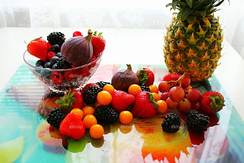 fruits and berries.