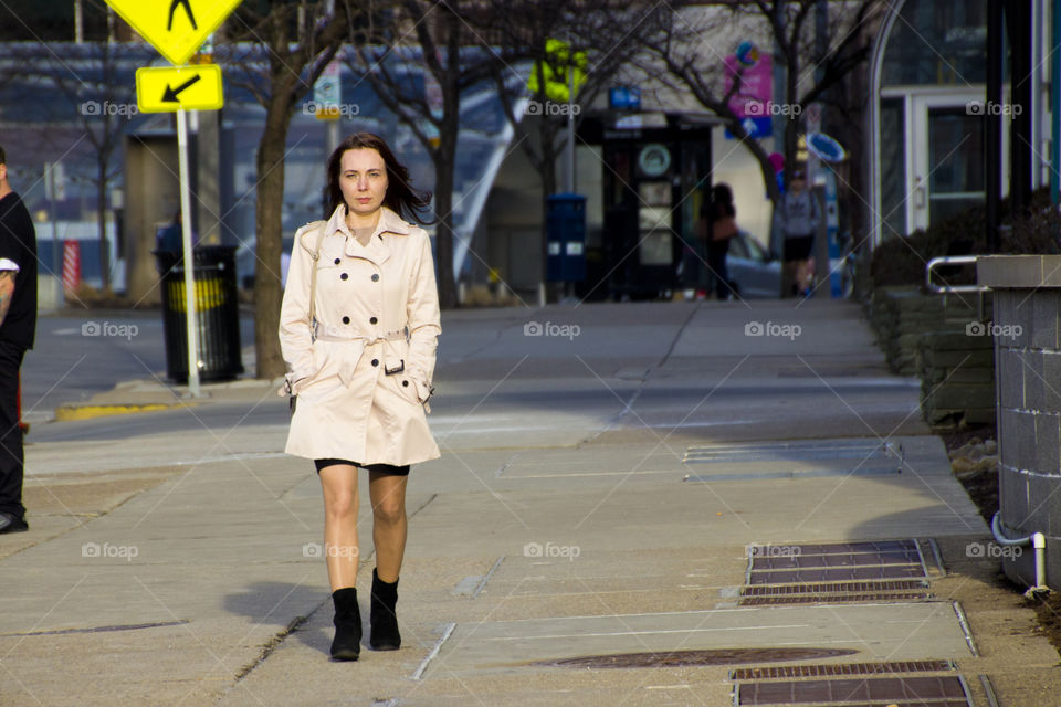 Women walking on road, women alone, fresh faces.