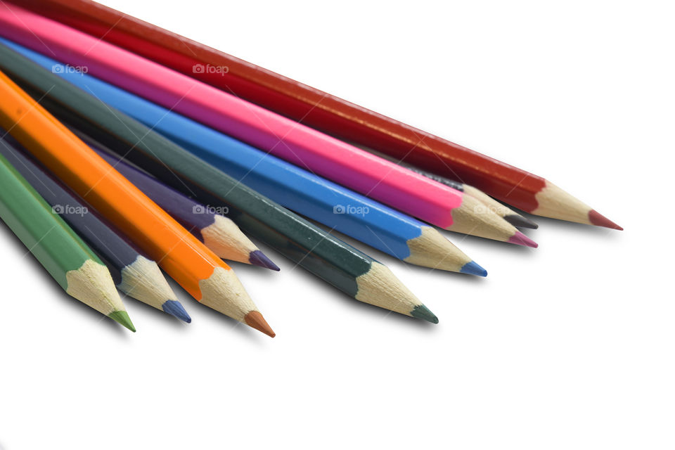 Multicolor pencils closeup