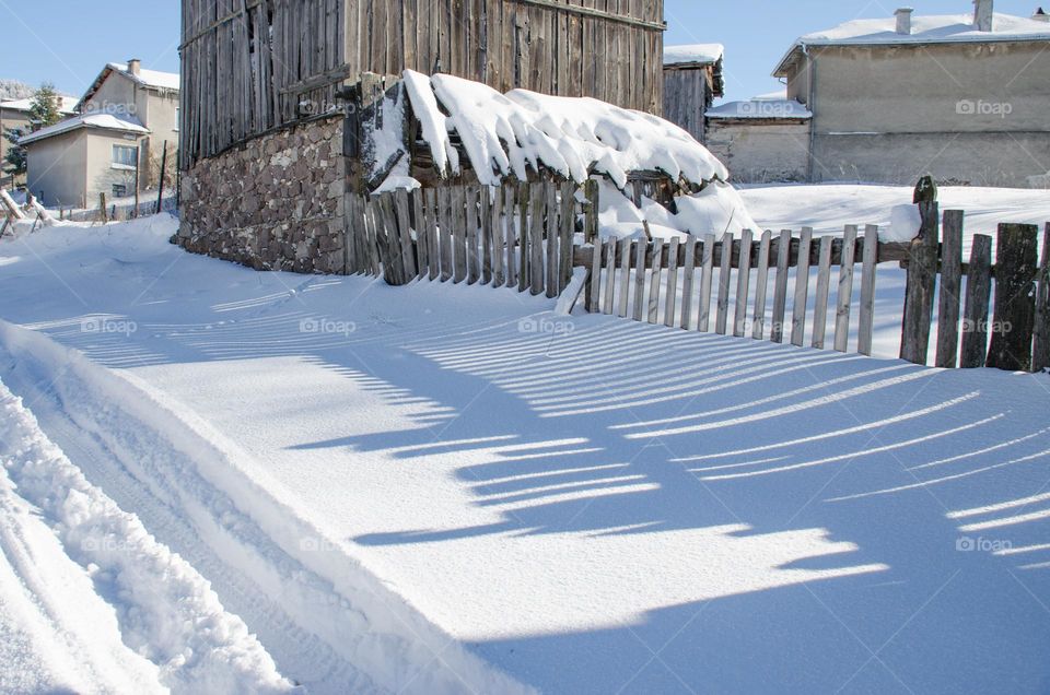 Winter landscape, Ravnogor Village, Bulgaria