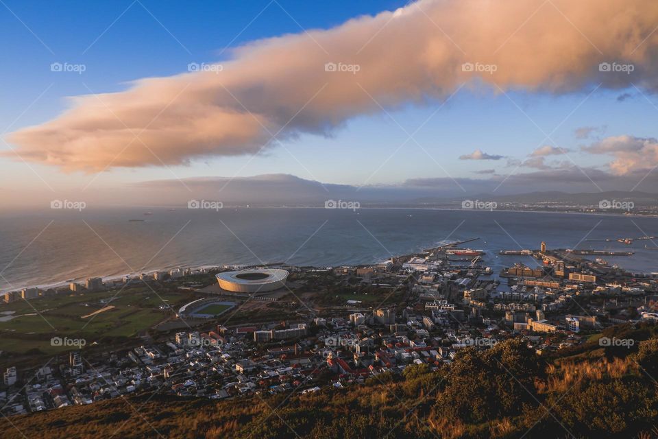 The cape town from an aerial view.