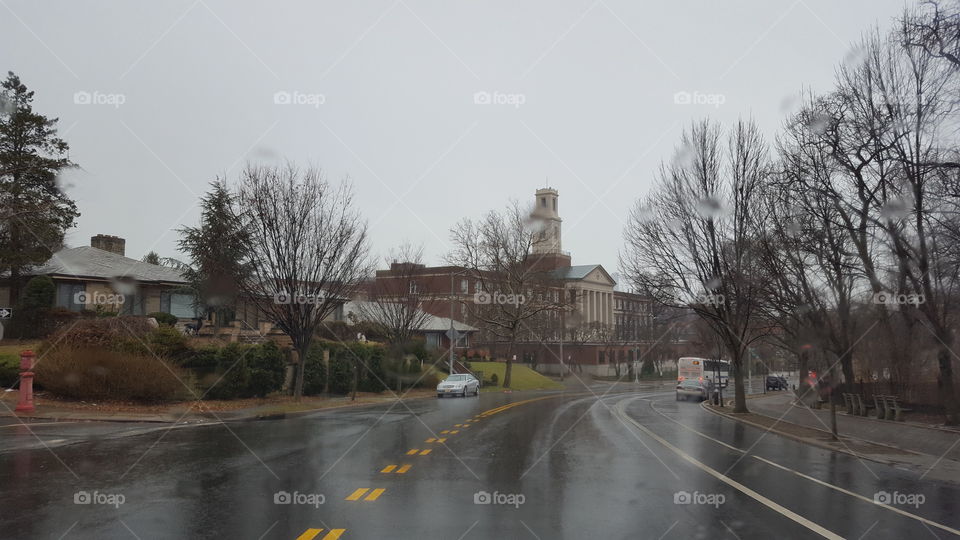 Road on rainy day