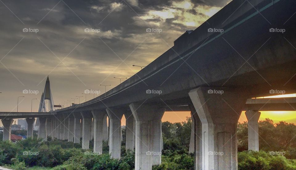 Sunset on the bridge