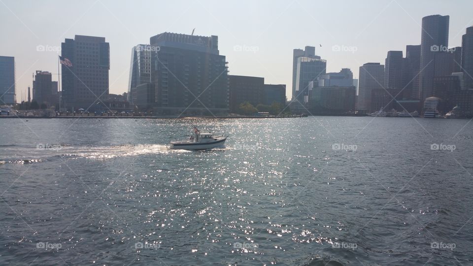 Boston's lil boat. on cruise when i seen this little thing going by
