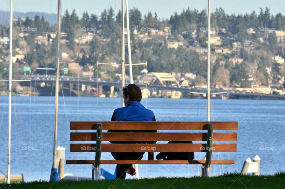 a gentleman viewing the lake