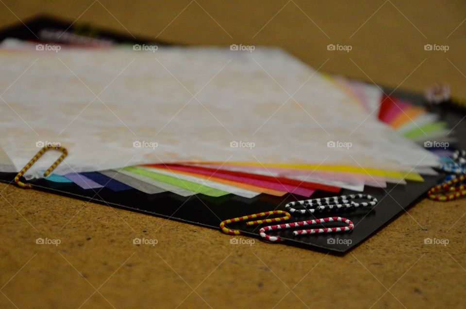 Art paper and paper clips 