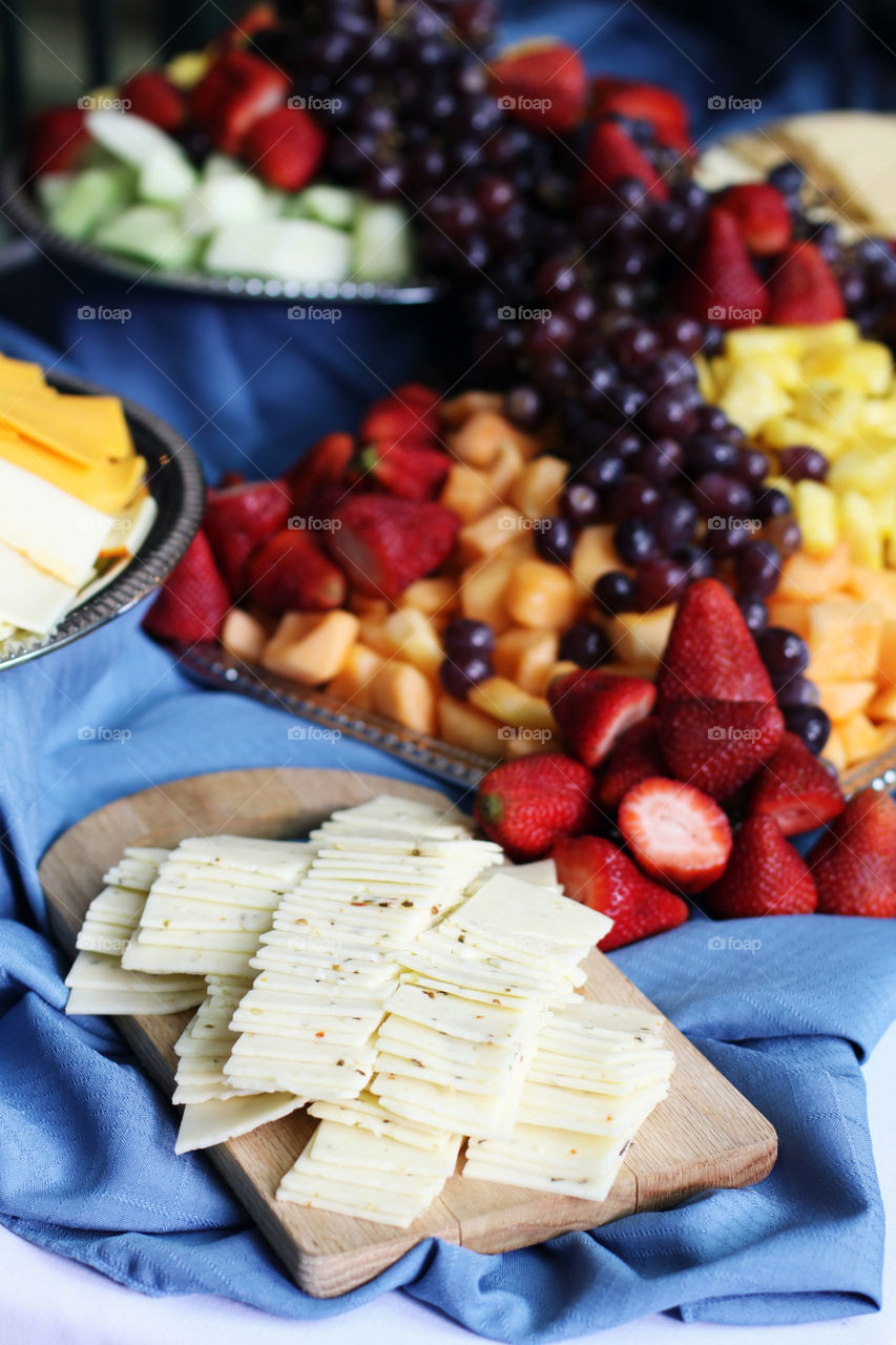 Fruit salad with cheese