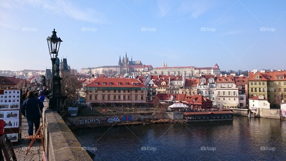 Prague castle from carls bridge