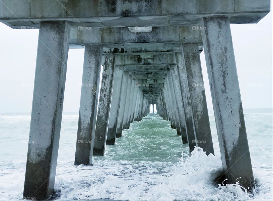 Waves under the pier