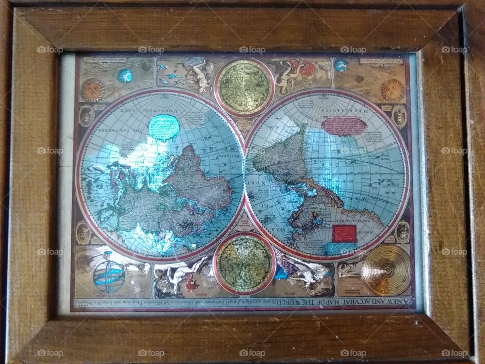 One of my favorite thrift store finds. Antique framed map.
