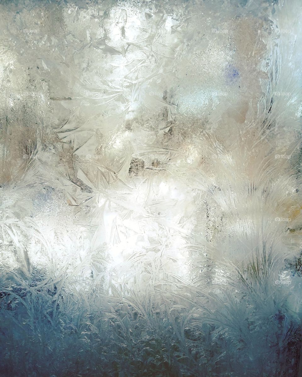 Ice on a window.