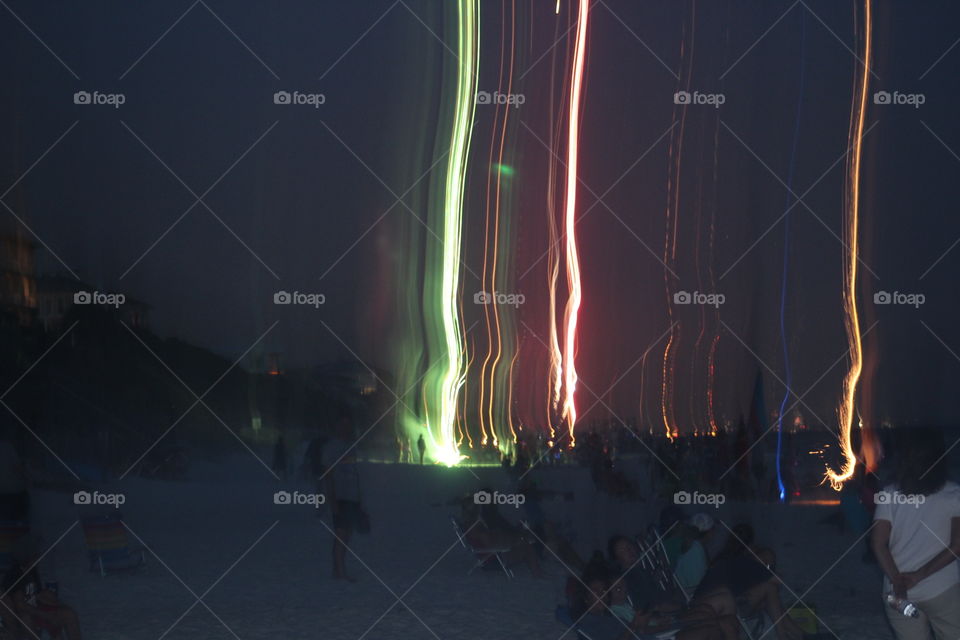 Fireworks on the beach