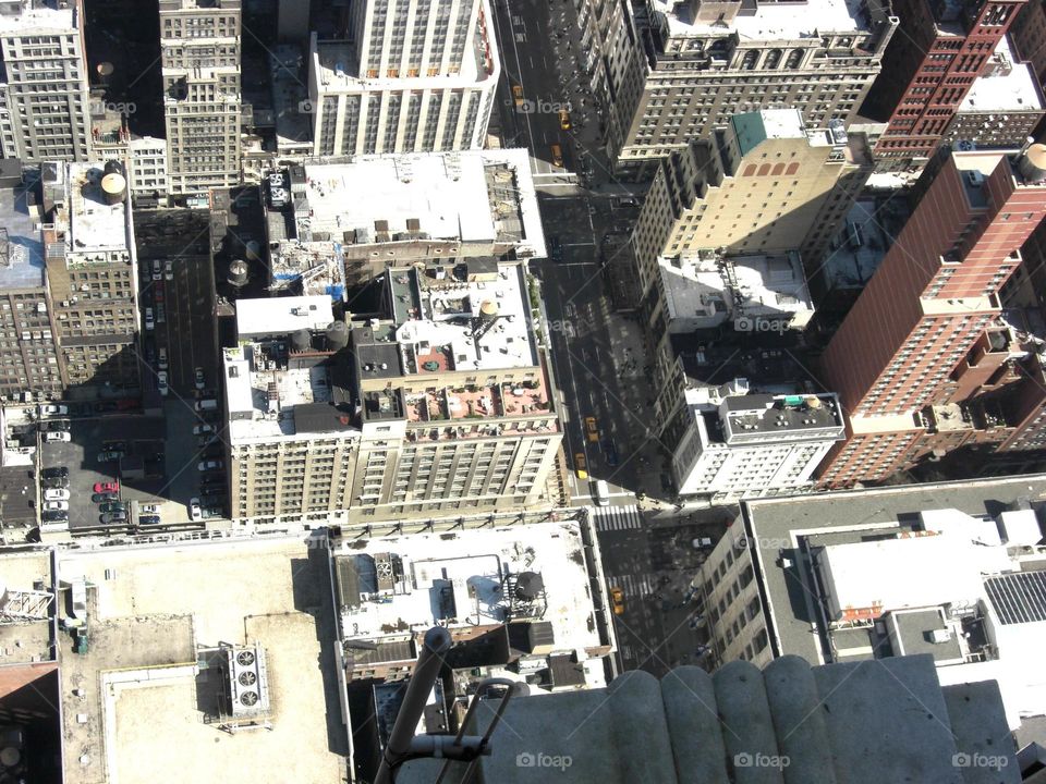 New York City street seen from building top