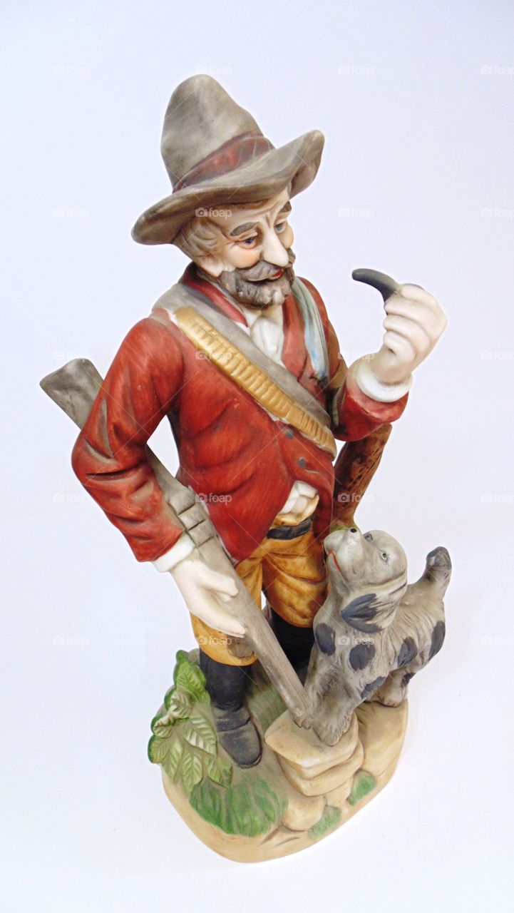 Hunter And His Fellow Dog Figurine 