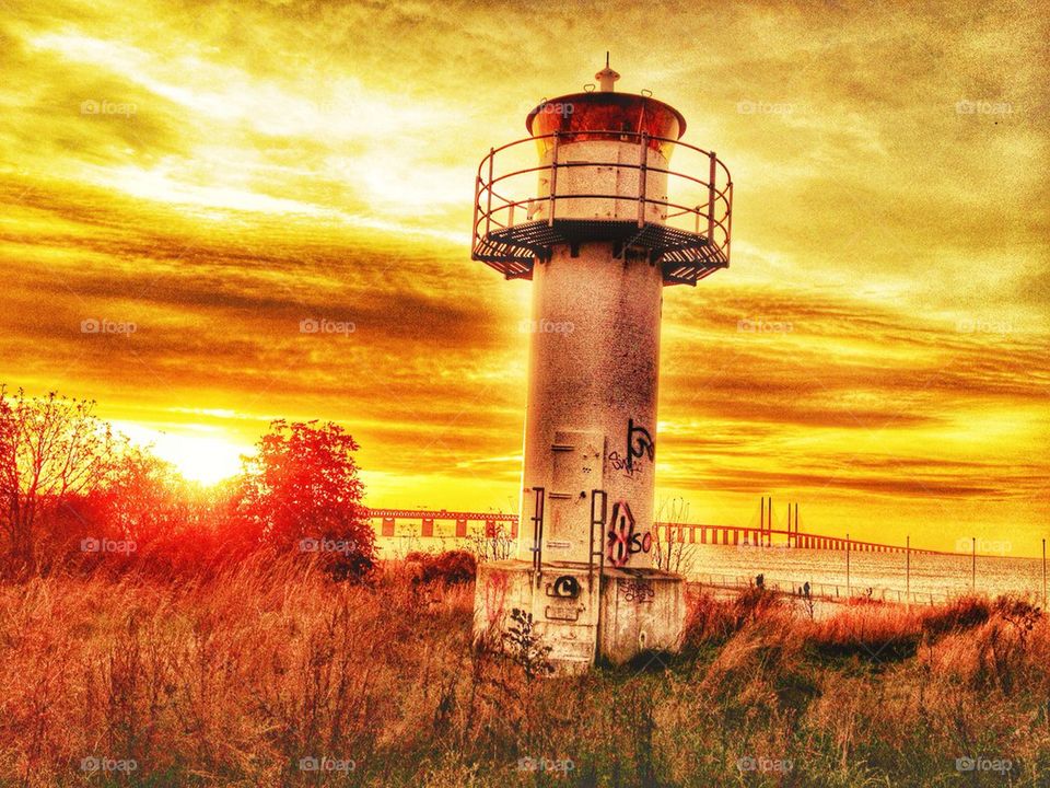 Lighthouse in sunset