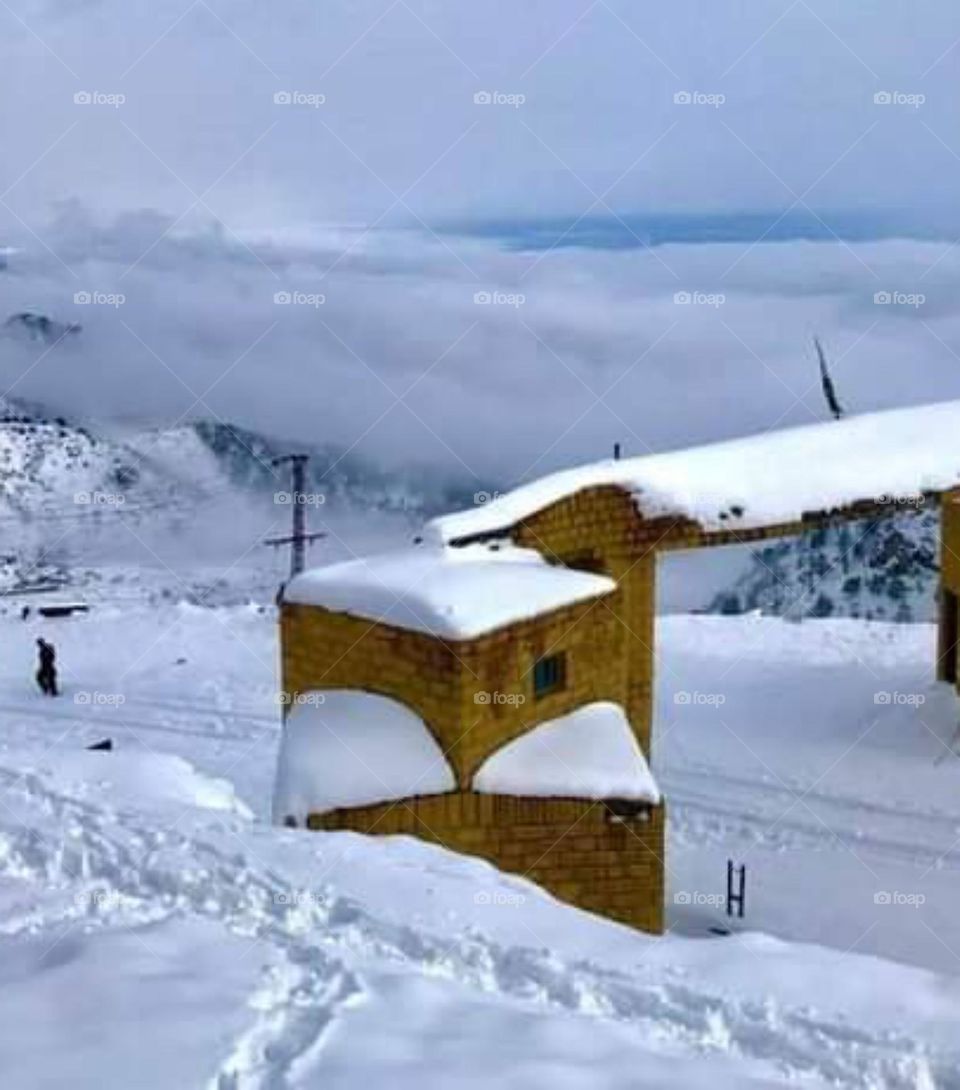 start winter snow falls