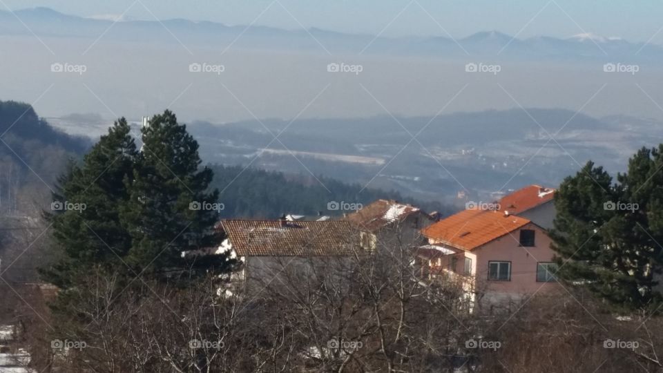 No Person, Tree, Landscape, House, Mountain