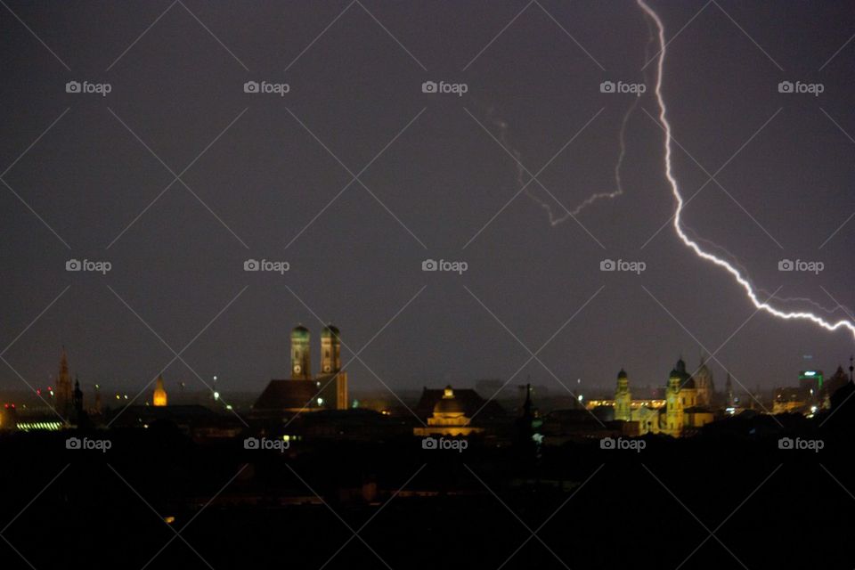 Lightning storm over Munich